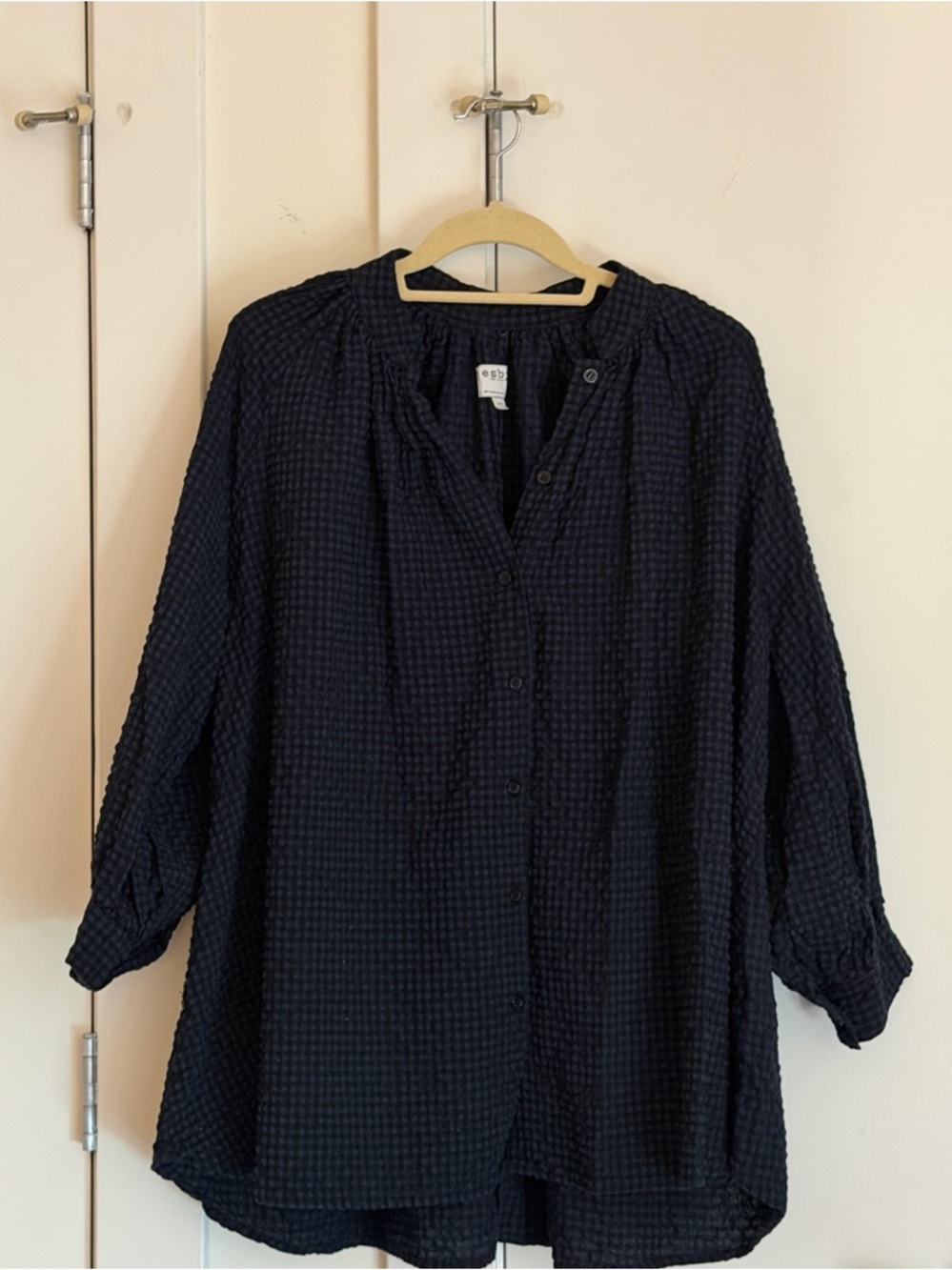 esby Liza textured gingham shirt